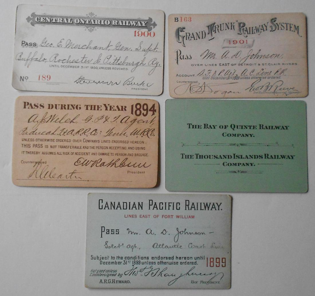 Annual Passes from Canada Railways (5) (1 of 2)