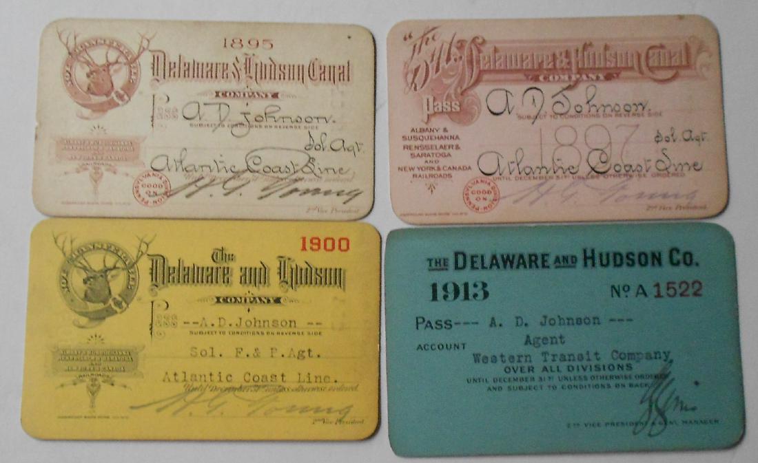 Delaware & Hudson Railroad 4 Annual Passes (1 of 2)
