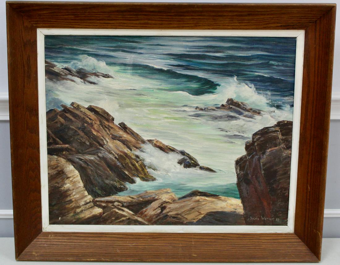 Signed Werner Painting: Signed Werner PaintingSight dimensions: 21.75" x 27.5"Good condition