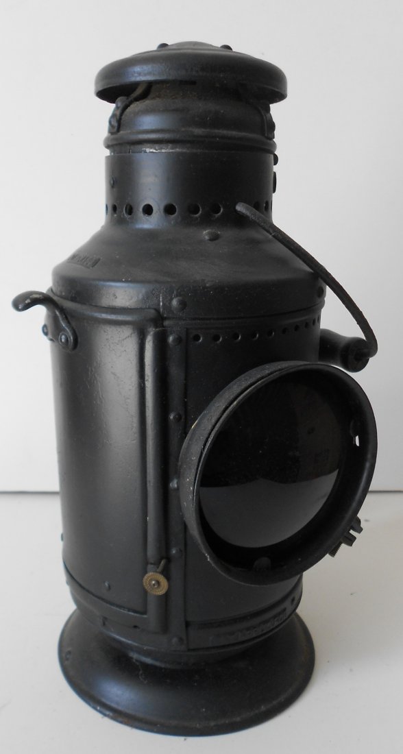 Dressel Railroad Marker Lamp - Pat Appl For: A Dressel single lens marker lamp from the Dale Flansburg collection. This model has 3 patent dates and an additional PAT APPL FOR marking. Dale has provided information saying that this lamp is from 