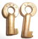 2 Brass Switch Keys: L&N IC