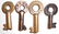4 Brass Switch Keys: P&LE, IHB, TH&B, NYC