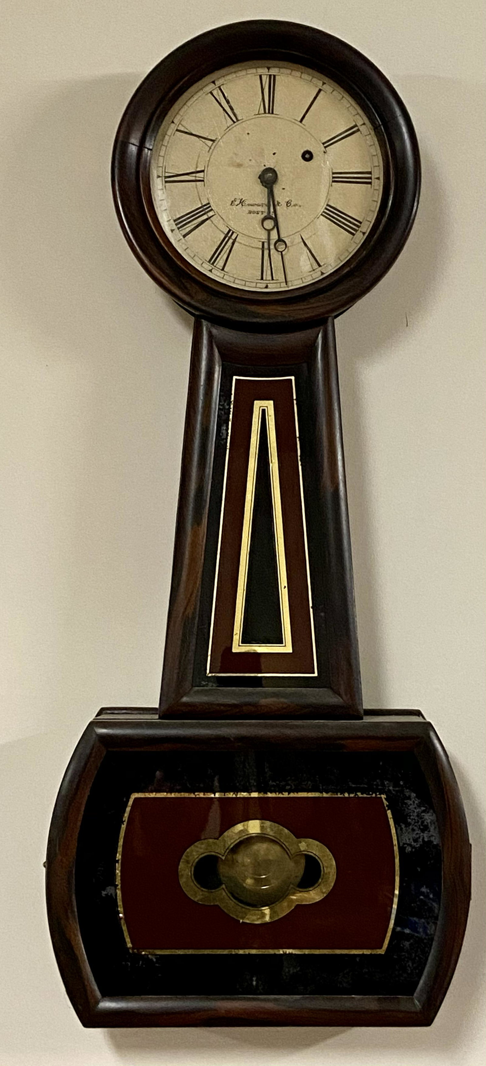 Howard # 4 Wall Clock: Howard #4 Wall Clock, 32"h Marked on Dial, E. Howard & Co Boston