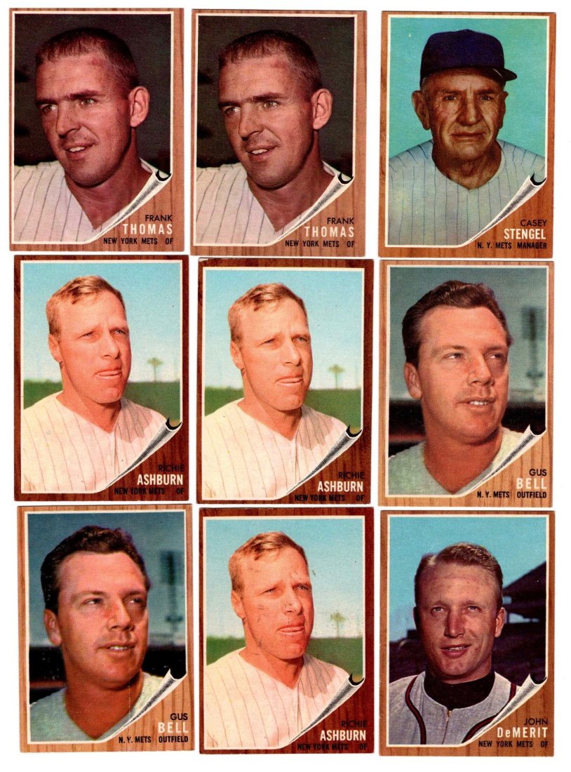30 1962 Topps Baseball, NY Mets (1 of 4)