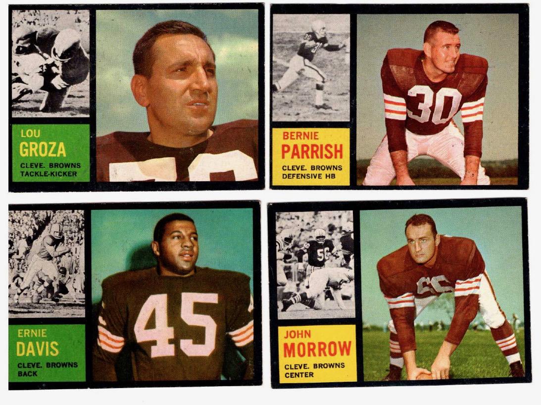4 1962 Topps Football, Groza, Parrish, Morrow etc. (1 of 2)