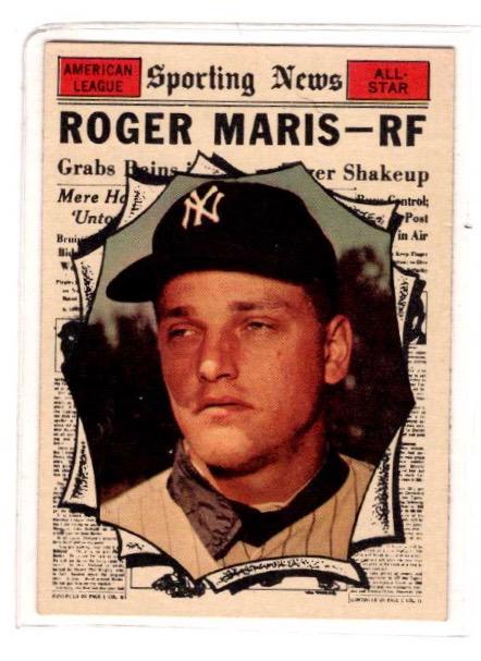 1961 Tops Baseball card, Roger Maris (1 of 2)