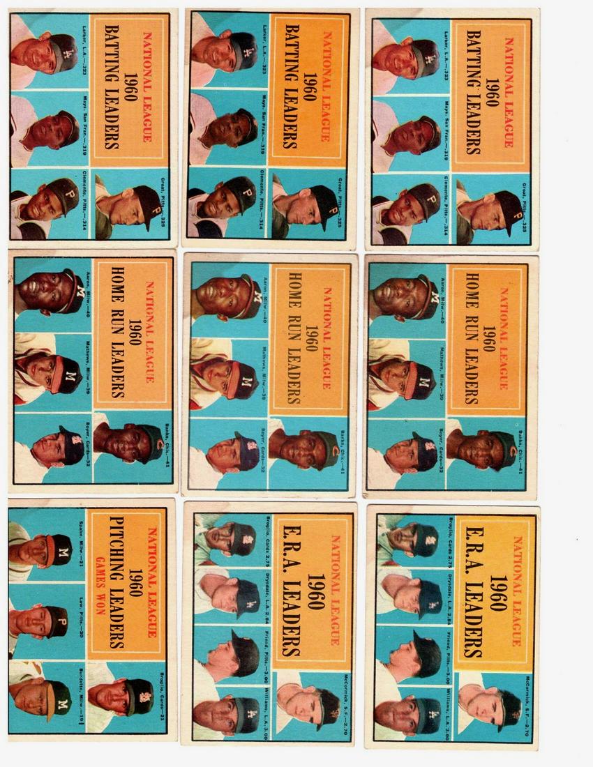 9 1961 Topps,Baseball,  N. L. Batting, Home Run, & ERA (1 of 1)