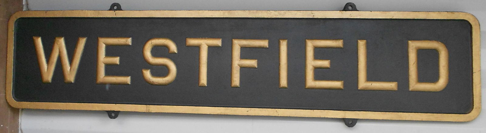 * New York Central WESTFILED Cast Iron Station Sign (1 of 4)