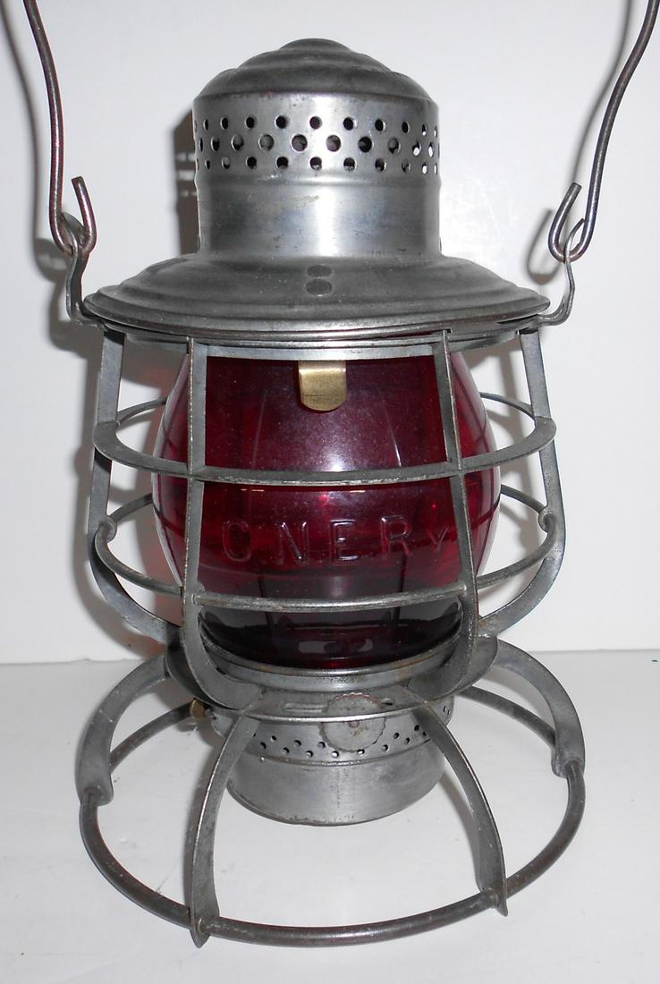 Central New England Railroad Lantern Red Cast Globe (1 of 6)