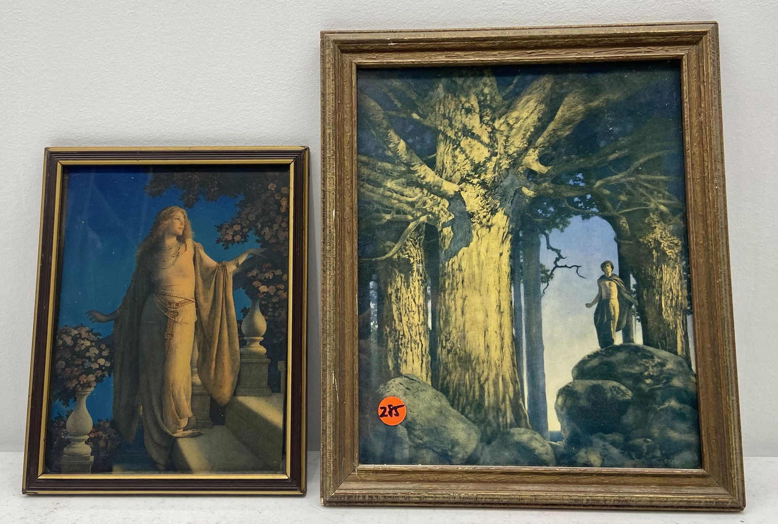 Maxfield Parrish Prints: Two Small Maxfield Parrish Prints. 1. 11" h. x 9". 2. 8.75" h. x 6.75"