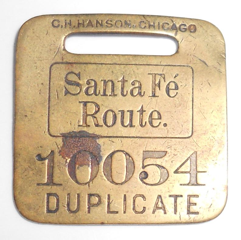 Santa Fe Route - Brass Baggage Tag (1 of 2)