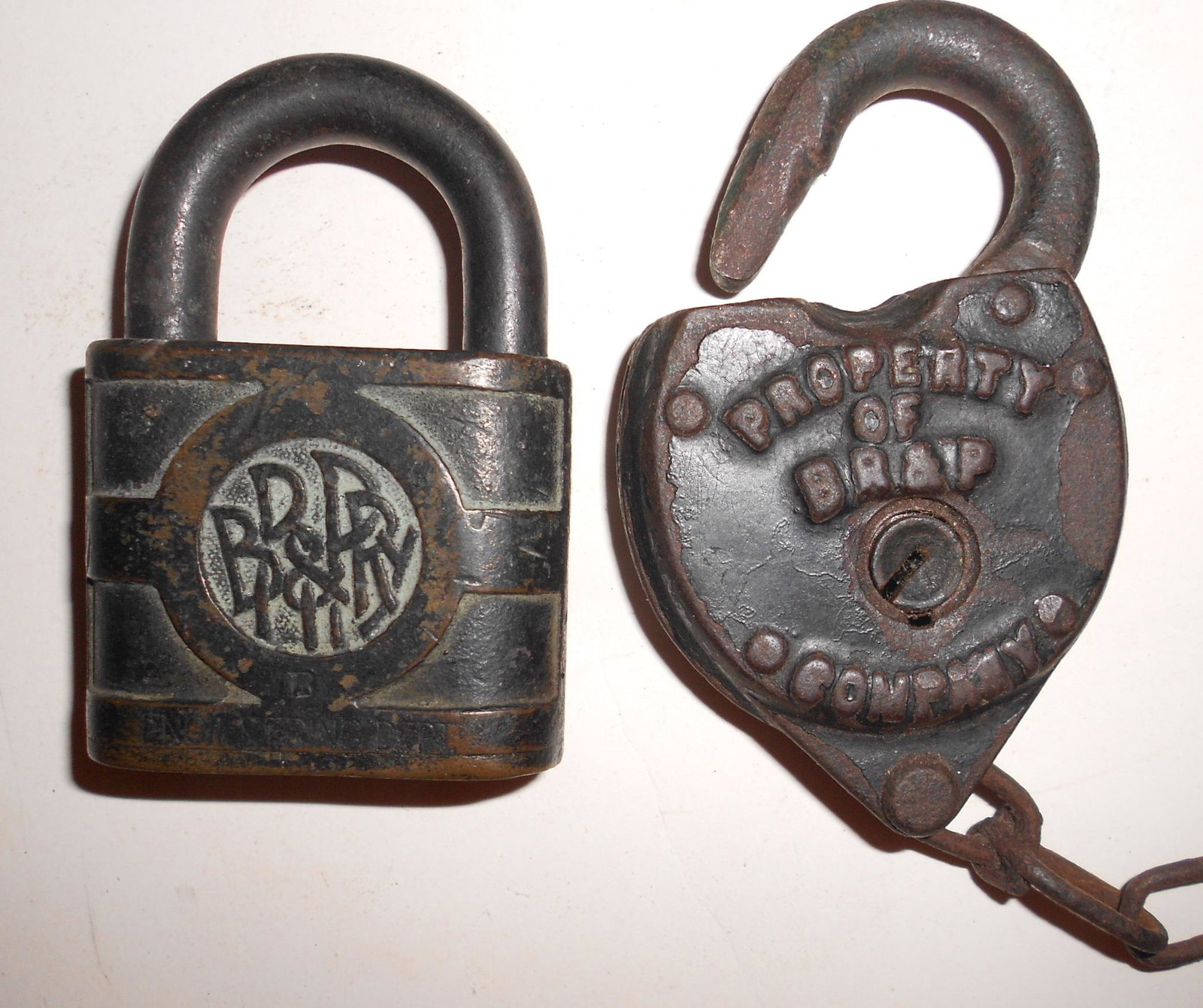 2 BR&P Locks: Yale Signal,  Cast Face Plate (1 of 3)