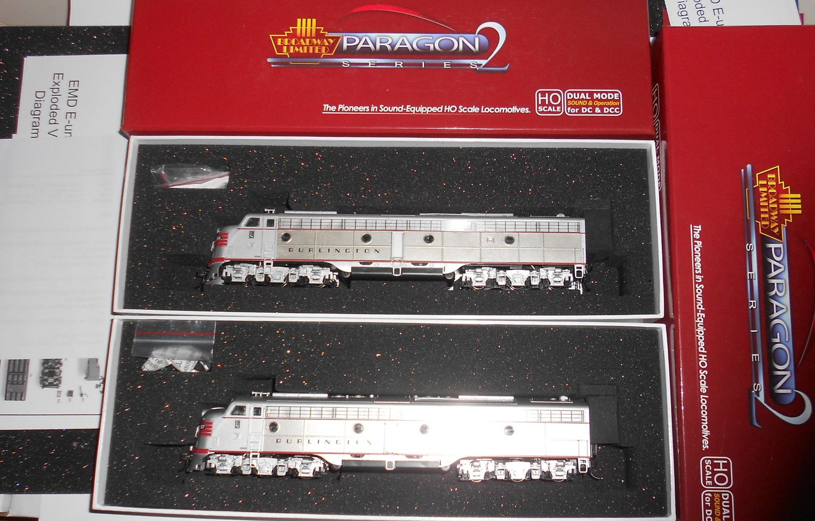 HO Scale Bway CB&Q E8 Diesels DCC Sound (1 of 3)
