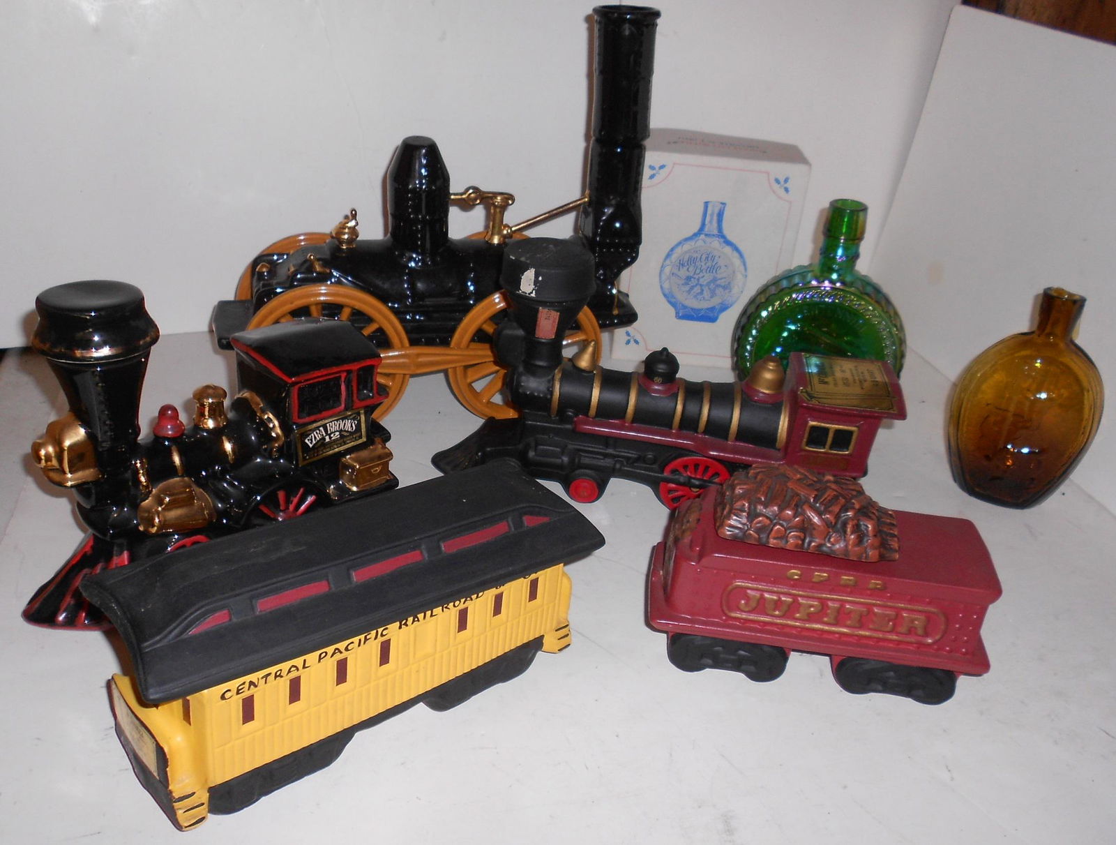 * Train Theme Empty Liquor Bottles & Repro Flasks (1 of 2)