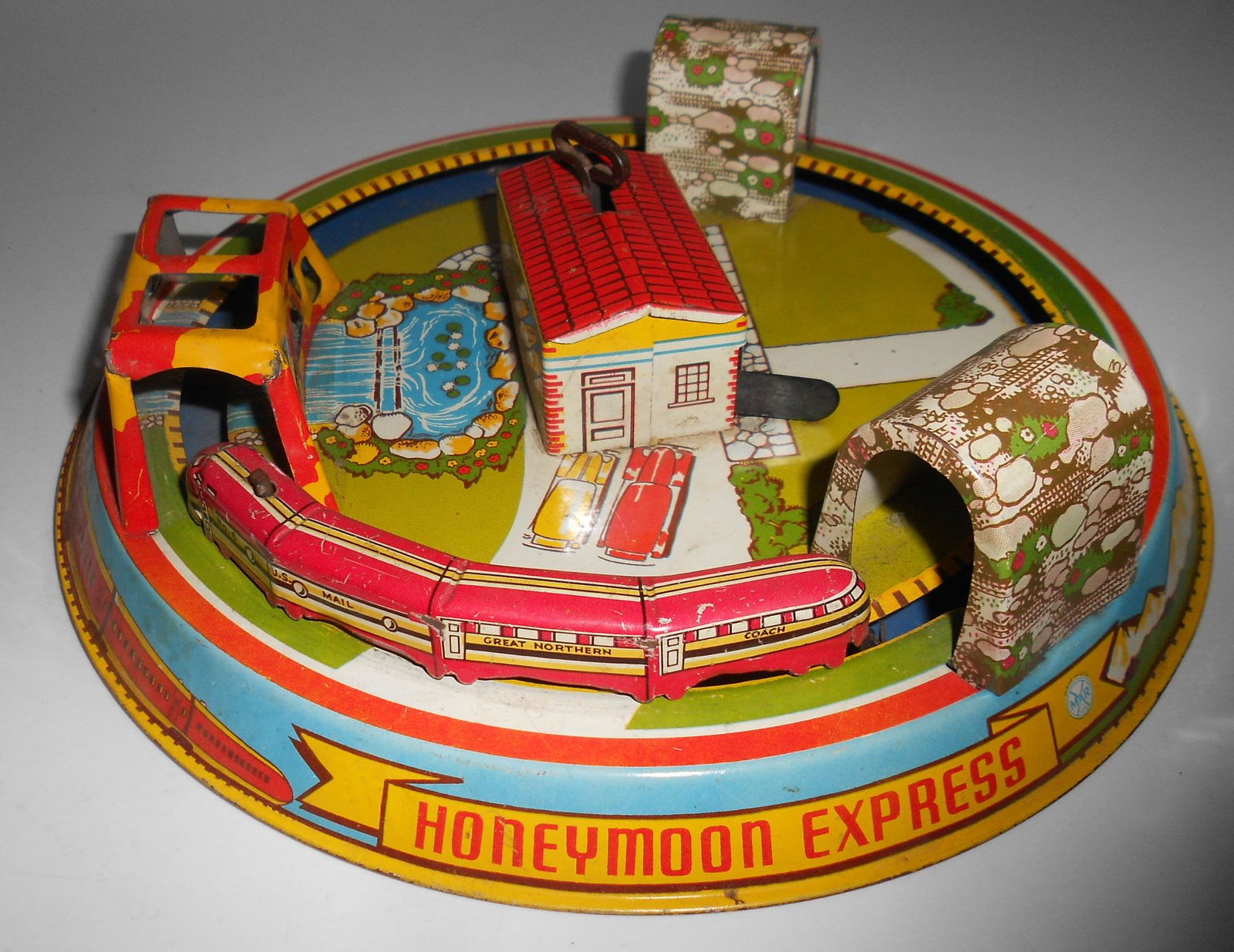 Marx Honeymoon Express Tin Litho Wind Up Toy (1 of 4)