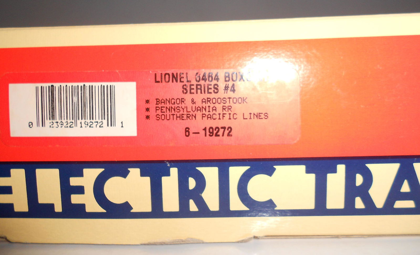 Lionel 3 Car 027 Set of Box Cars: BAR, Pennsy, SP (1 of 3)