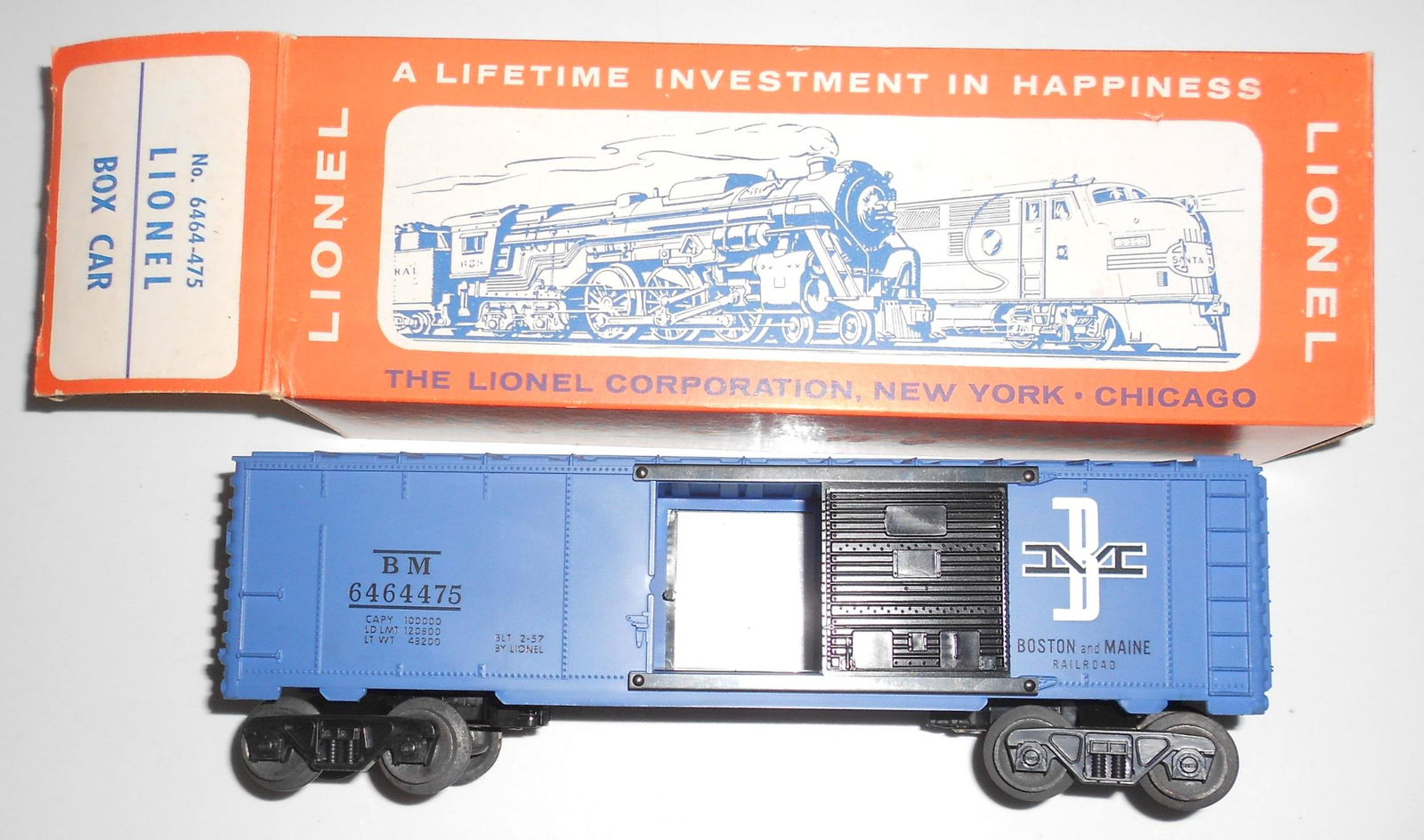 Lionel 6464-475 B&M Box Car nice Blue Boxed (1 of 4)