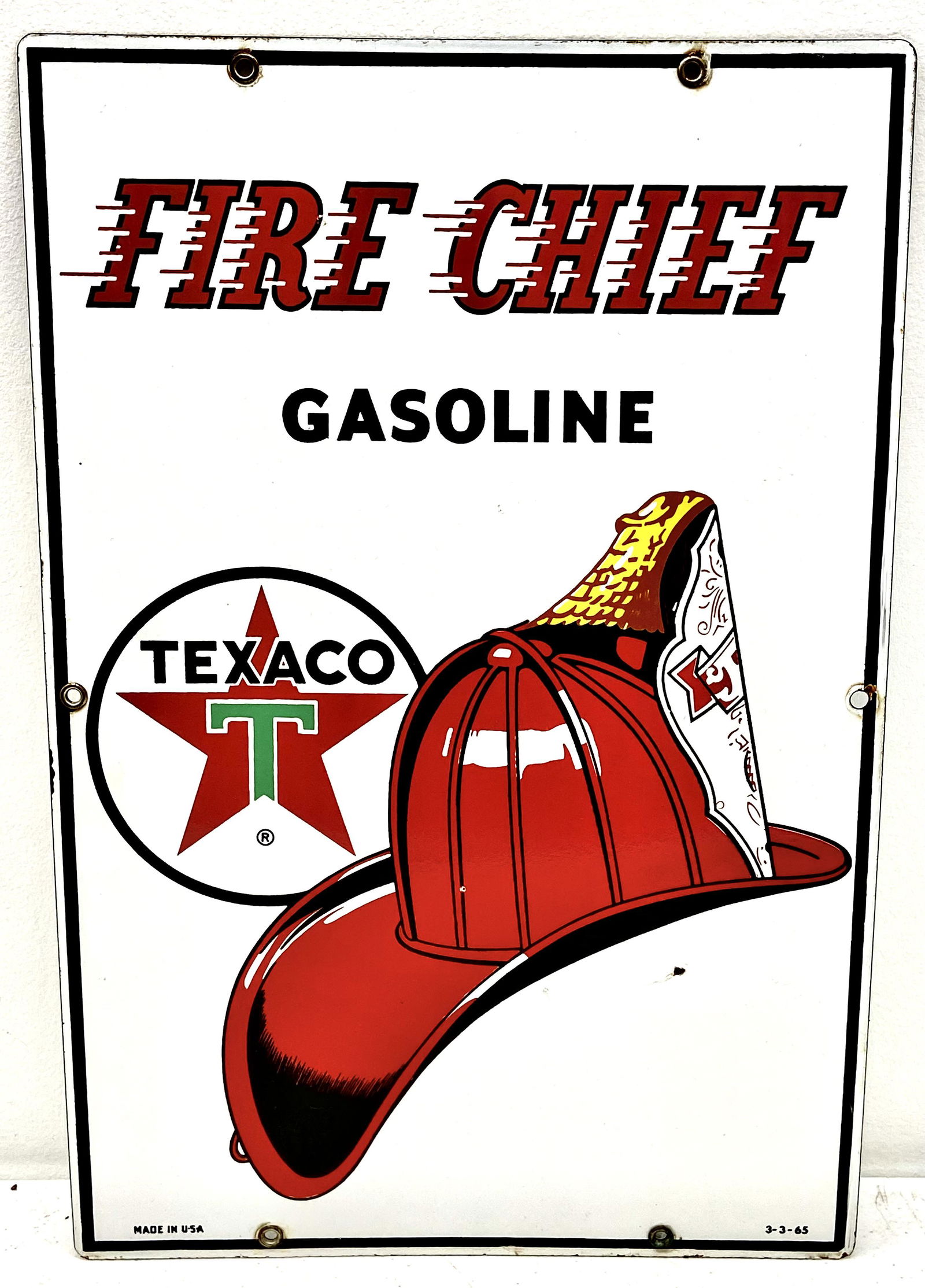Texaco Fire Chief Porcelain Sign (1 of 1)