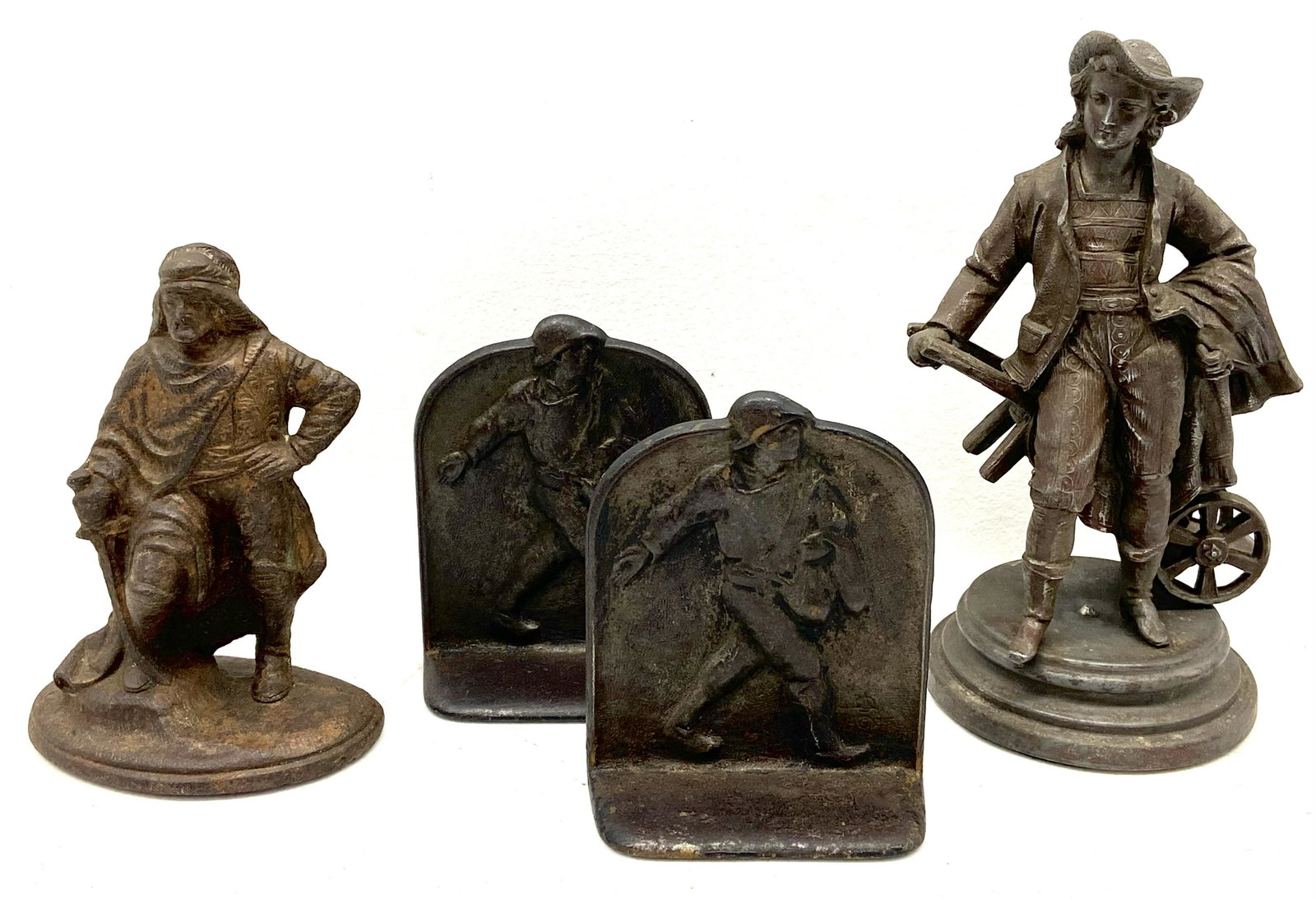 Bookends and Figurines: Bronze Figurines, And Bookends