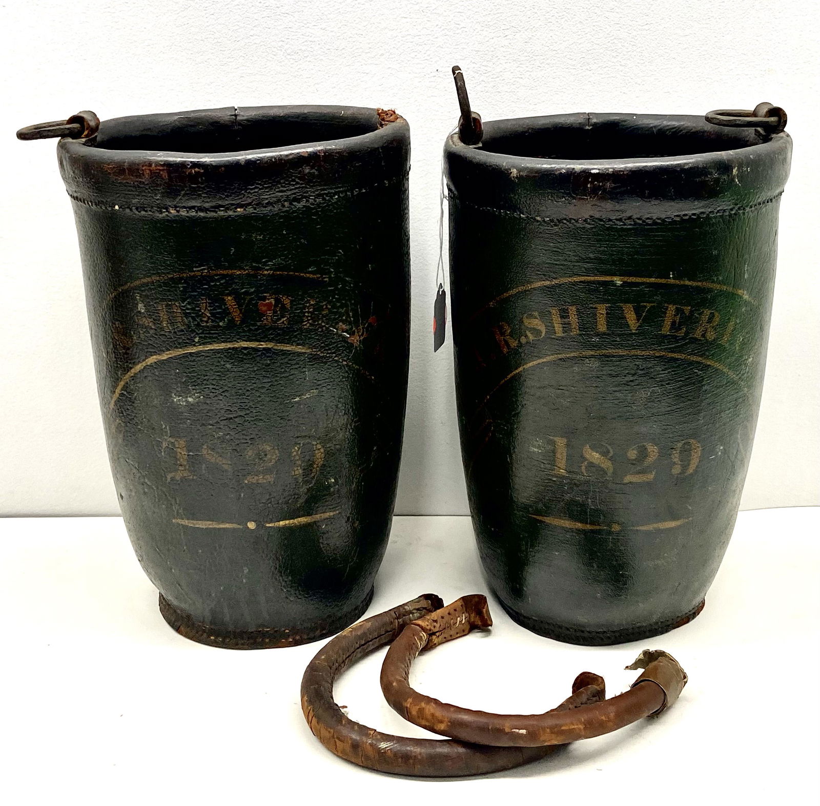 Antique Leather Fire Buckets (1 of 4)