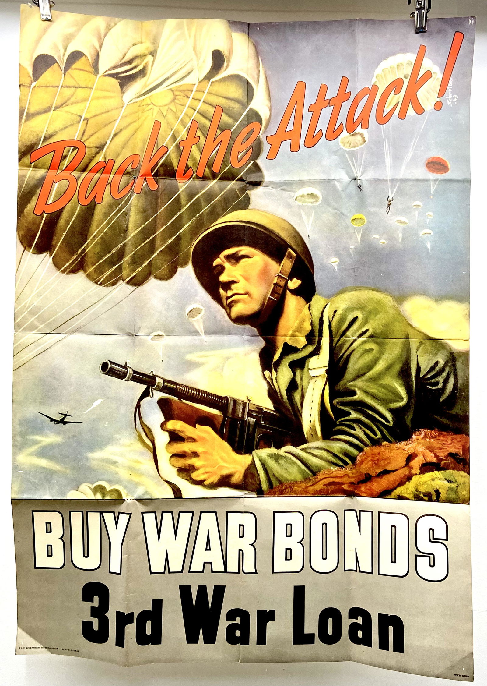 WW II recruiting  Poster, signed George Schreiber (1 of 1)