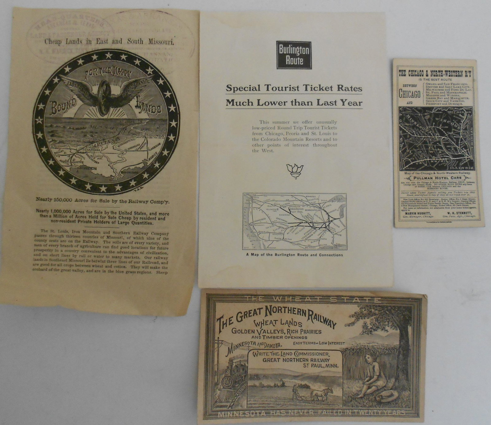 Western Travel notices 1800's: GN, C&GN, CB&Q (1 of 2)