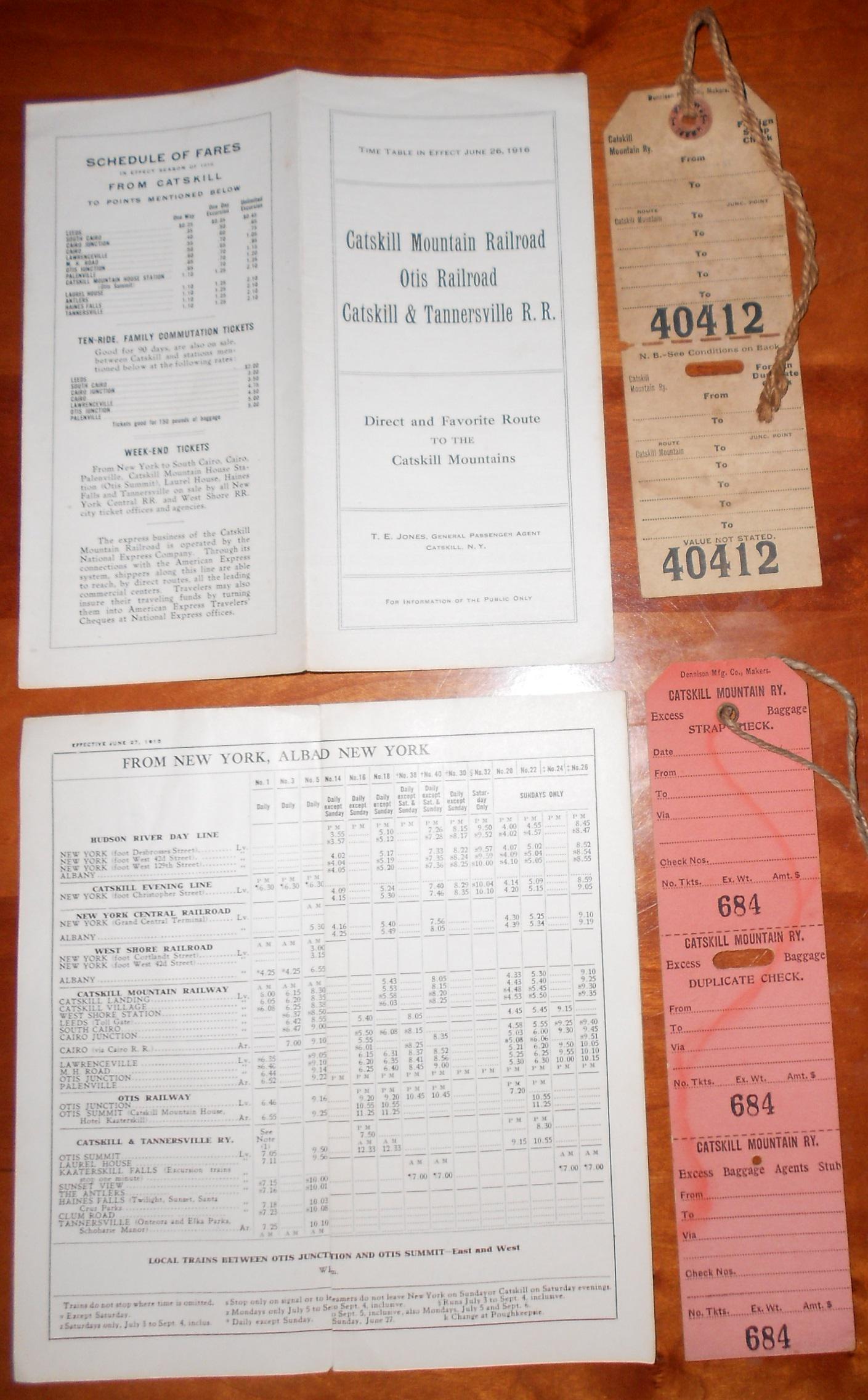 Catskill Otis Tannersville Railroad Timetables (2) (1 of 1)