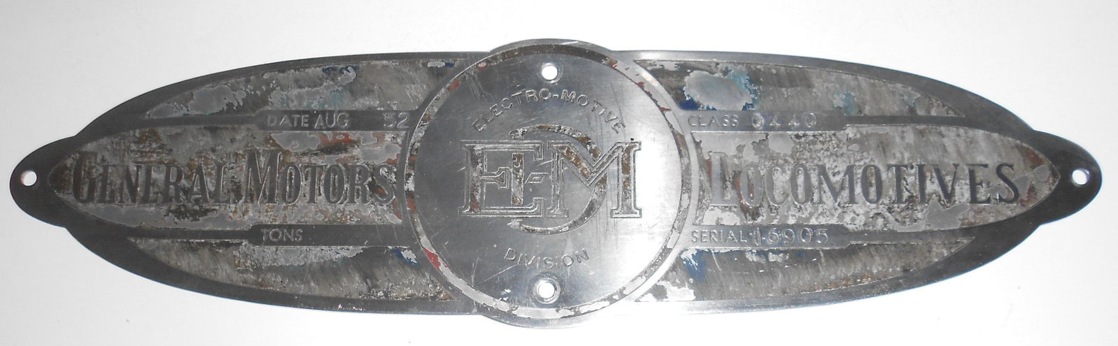 EMD GP-7 StJ&LC #606 Builder's Plate - 16905 (1 of 4)