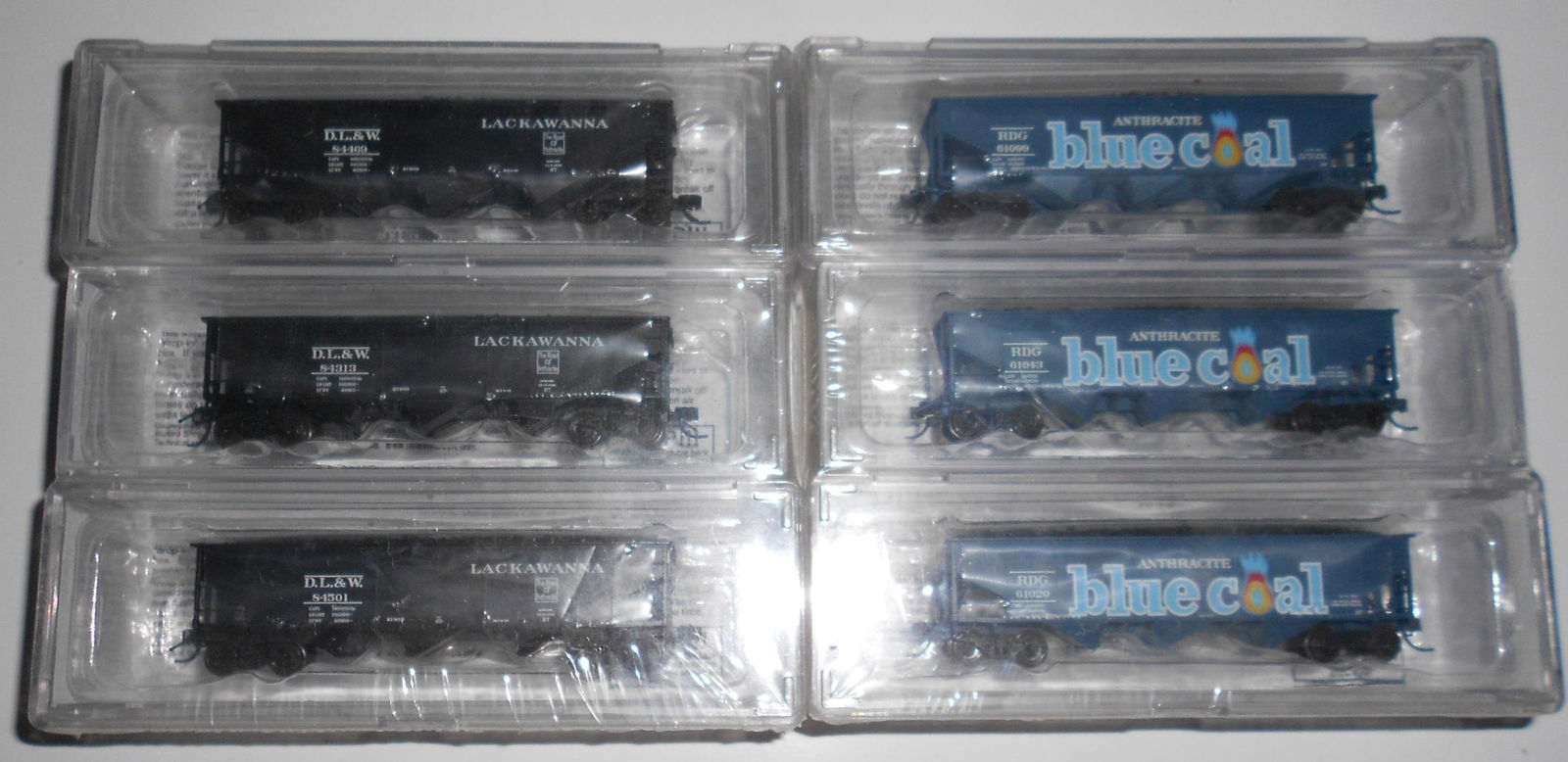 N Scale Bluford Shops 6 Hoppers DL&W Blue Coal (1 of 3)