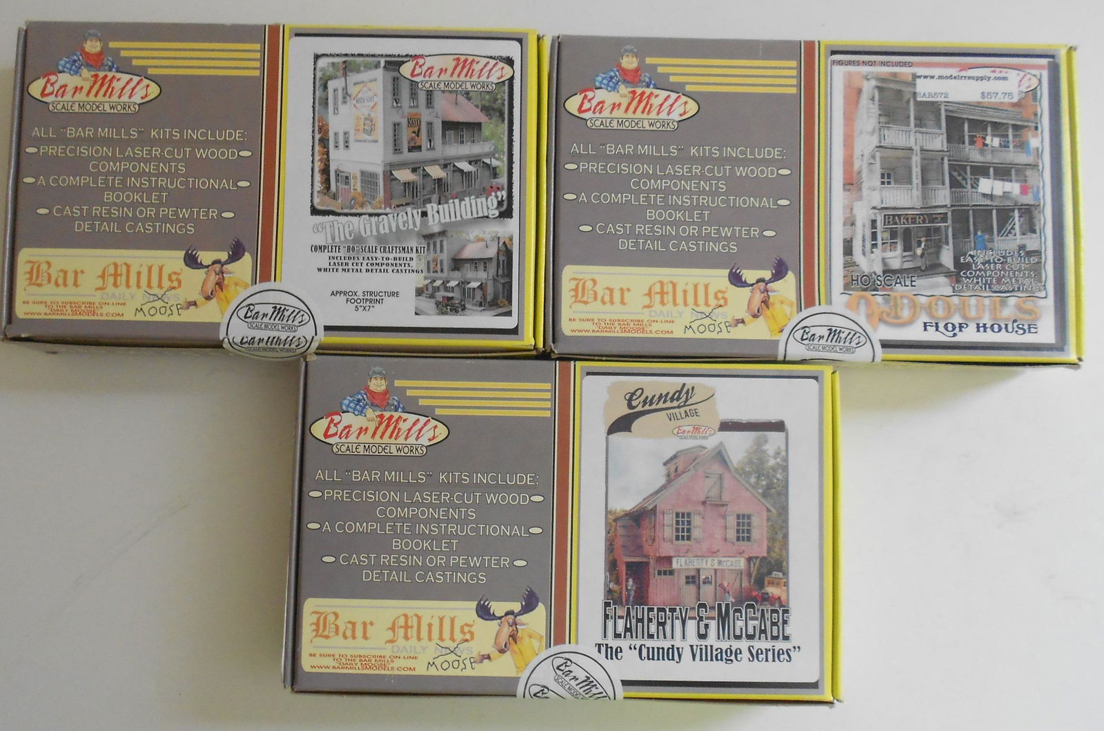 HO Scale 3 Bar Mills Structure Kits: 0882, 0572, 1340 (1 of 2)
