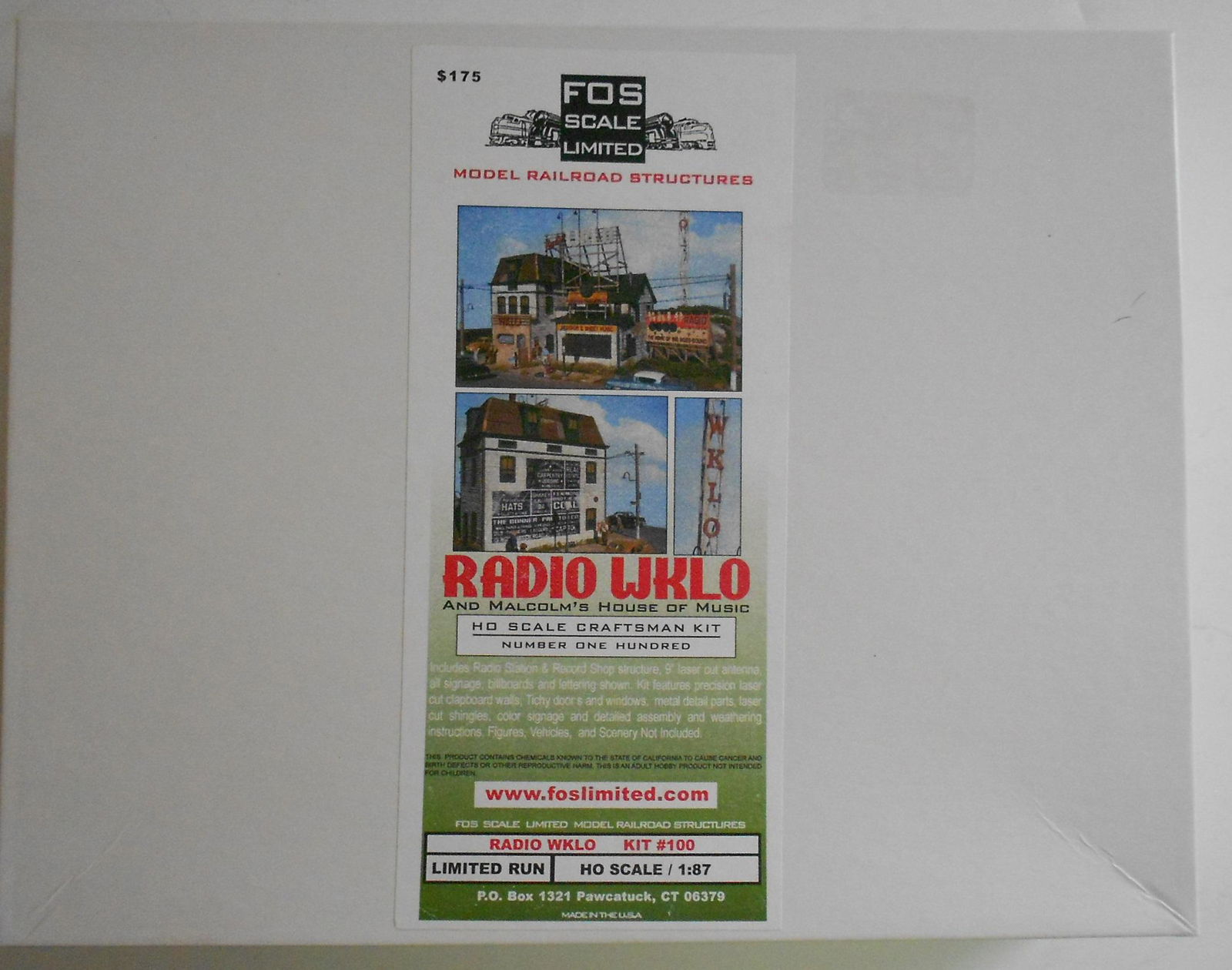 HO Scale FOS scale "Radio WKLO" #100 (1 of 2)