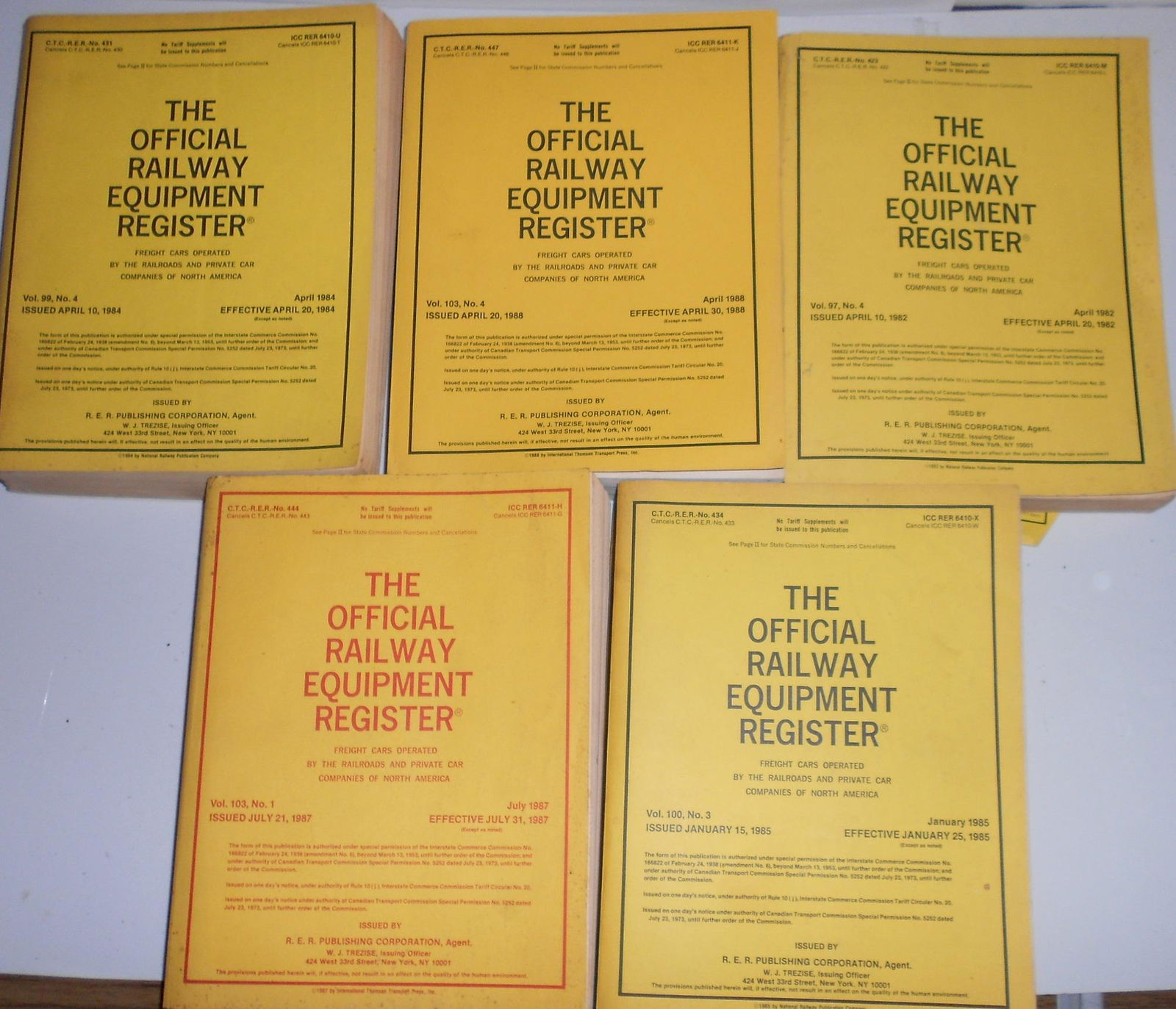 Official Railway Equipment Registers (5) 1982-1988 (1 of 3)