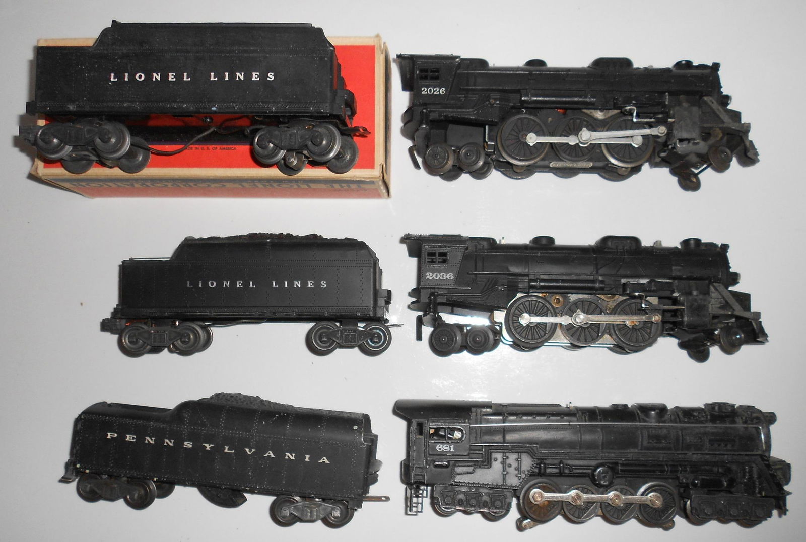 Lionel 3 Steam Locomotives: 2026, 2036, 681 (1 of 3)
