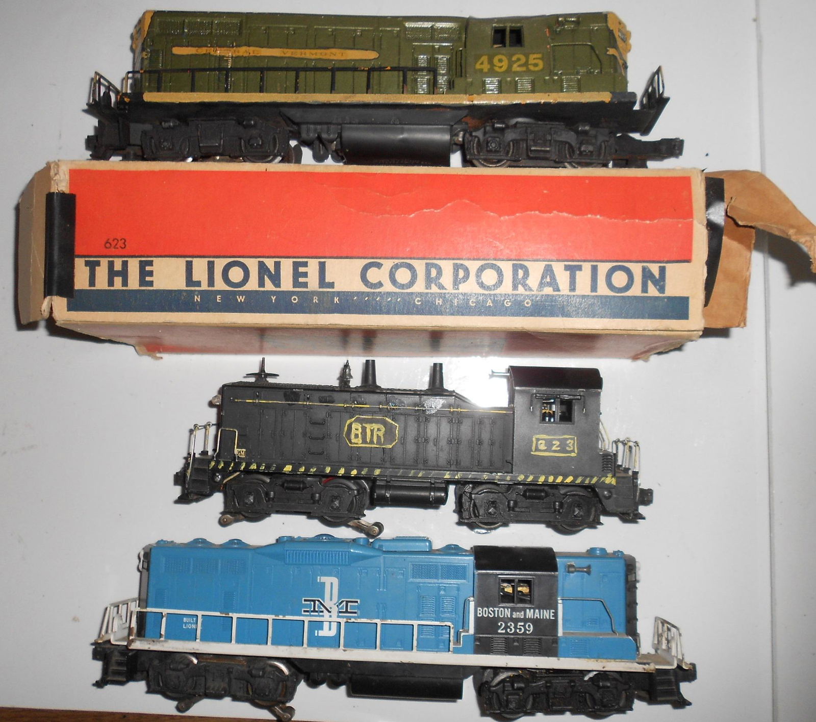 Lionel 3 Diesel Locos: B&M, CV, 623 as BTR (1 of 3)