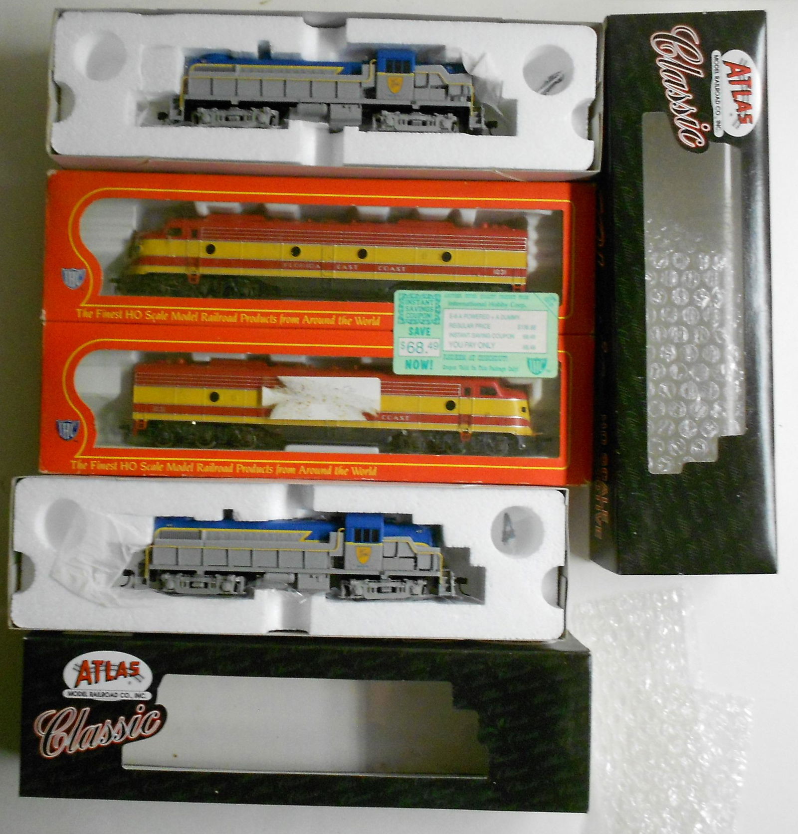 HO Scale Diesels: FEC E8s, 2 D&H Atlas RS-3s (1 of 3)