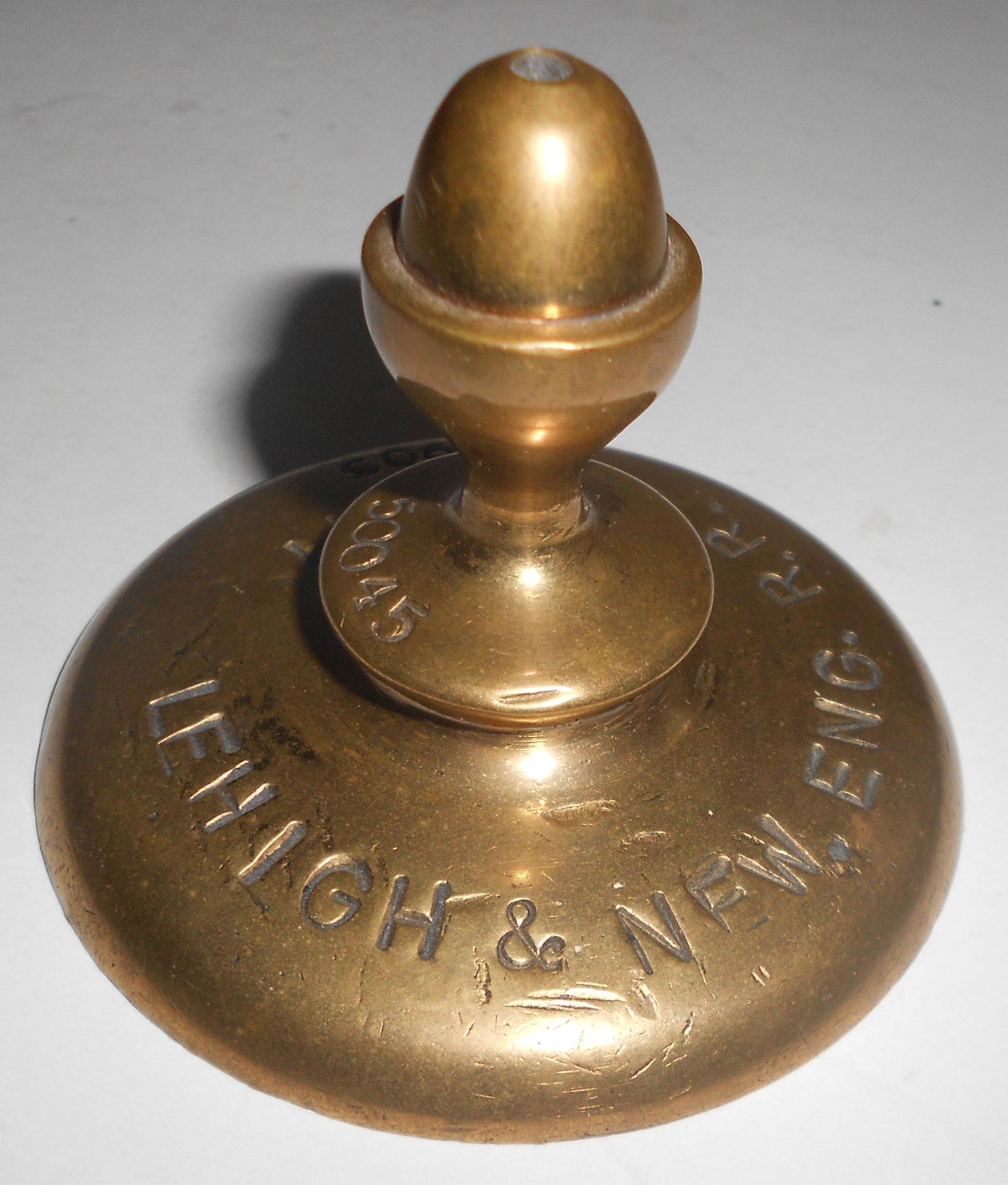 Lehigh & New England 1903 Brass Paperweight for "Scotty" (1 of 4)