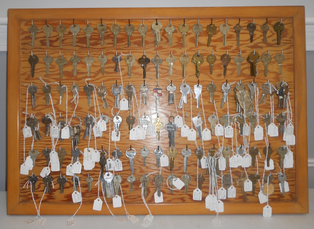 Collection of Industrial Keys on Board (120+-) (1 of 4)