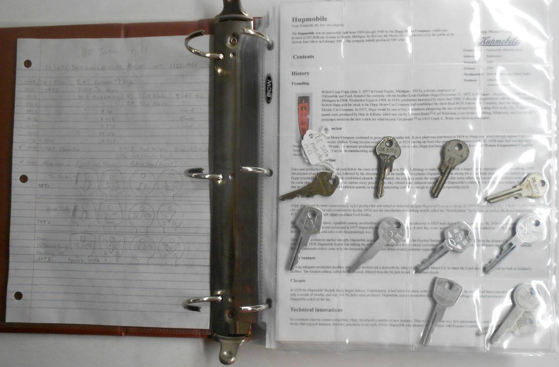 Binder loaded with Early Automotive Keys (0293) on Apr 22, 2023