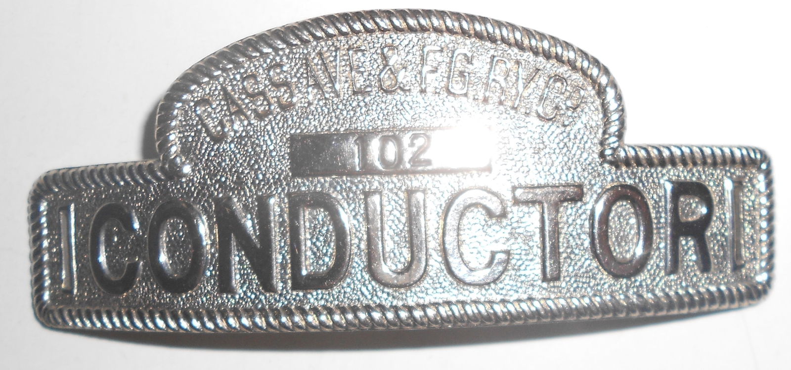 Cass Avenue & Fair Ground Conductor Hat Badge - St. Louis Traction (1 of 2)