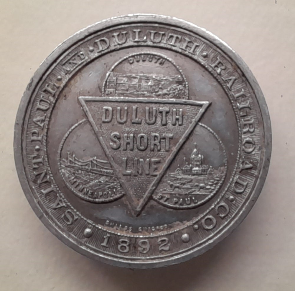 Duluth Short Line 1892 Lumberman's Convention Token / Pass (1 of 3)