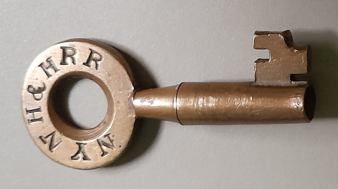 New Haven Railroad Brass, Tapered Barrel Switch Key by Romer (1 of 2)
