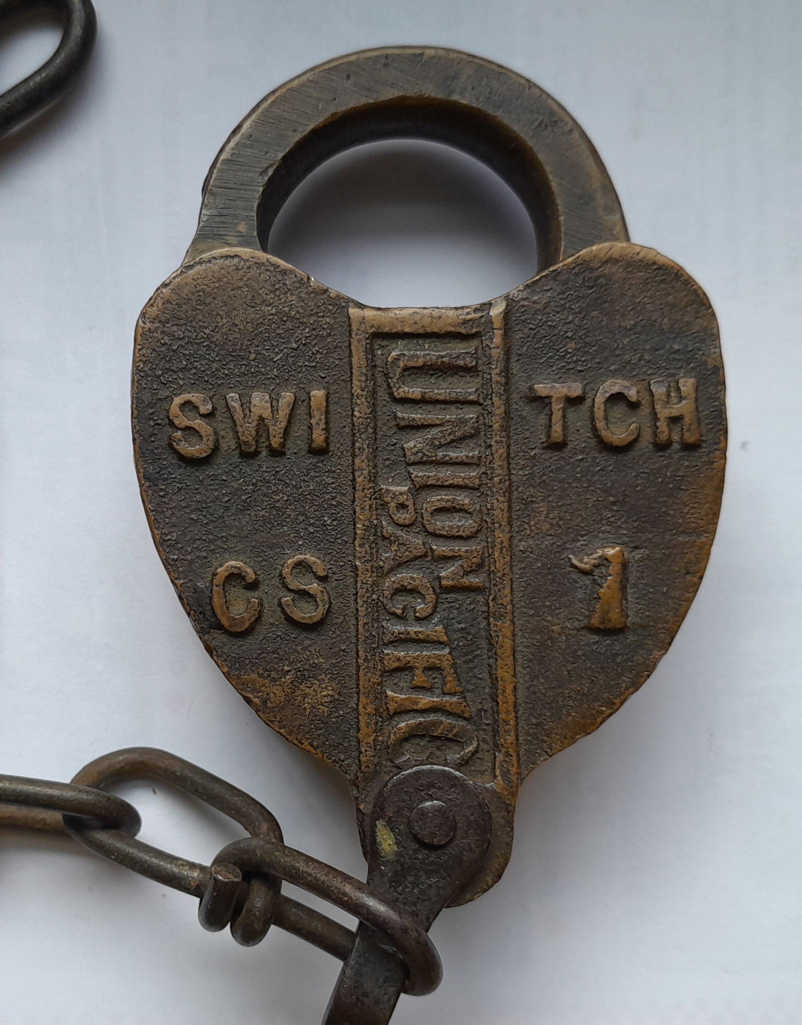 Union Pacific Railroad CS-1 Switch Lock with graduated lettering (1 of 3)