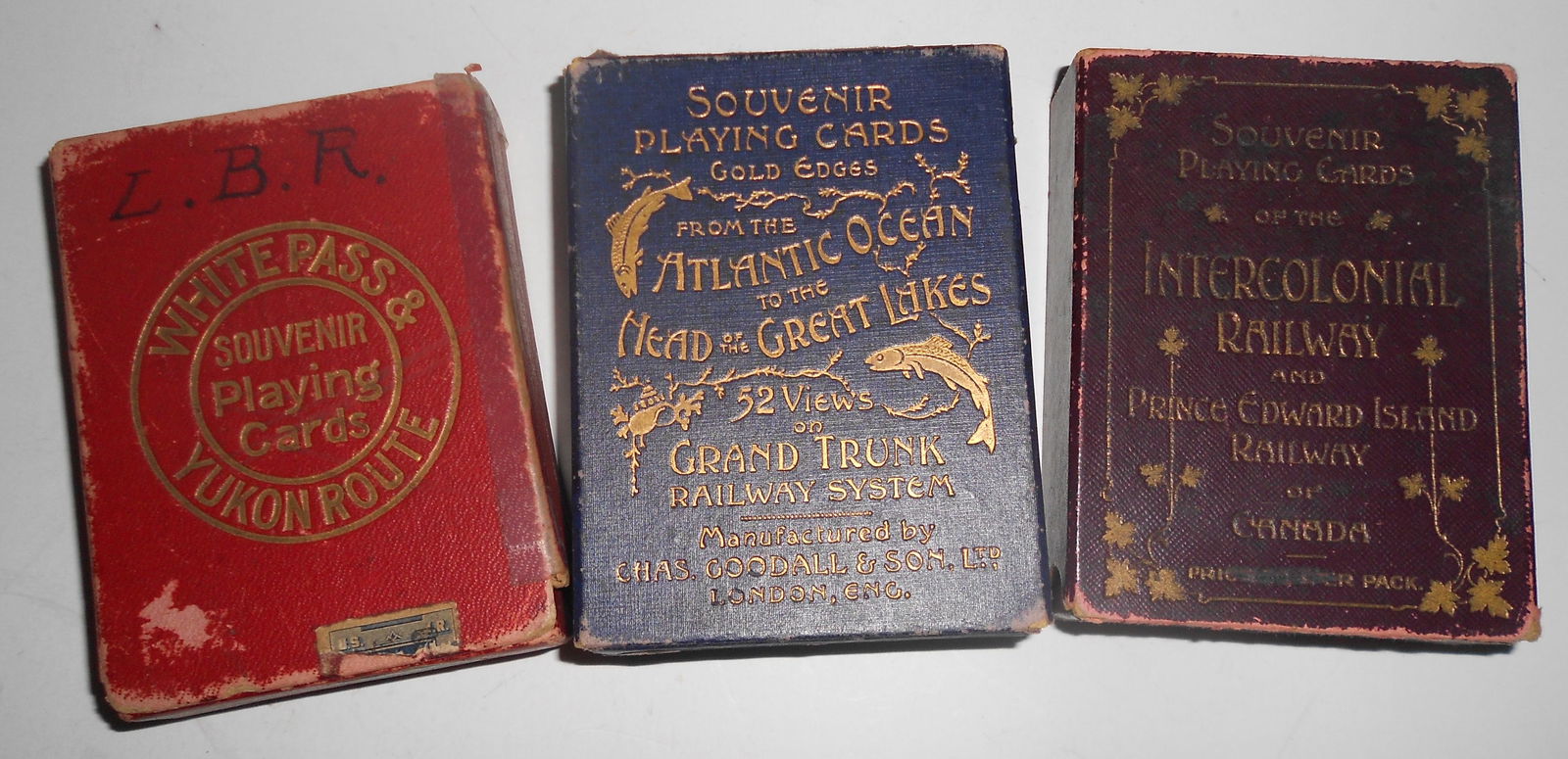 3 Decks Canadian Railway "Picture" Cards: GTR, WP&Y, Intercolonial (1 of 4)