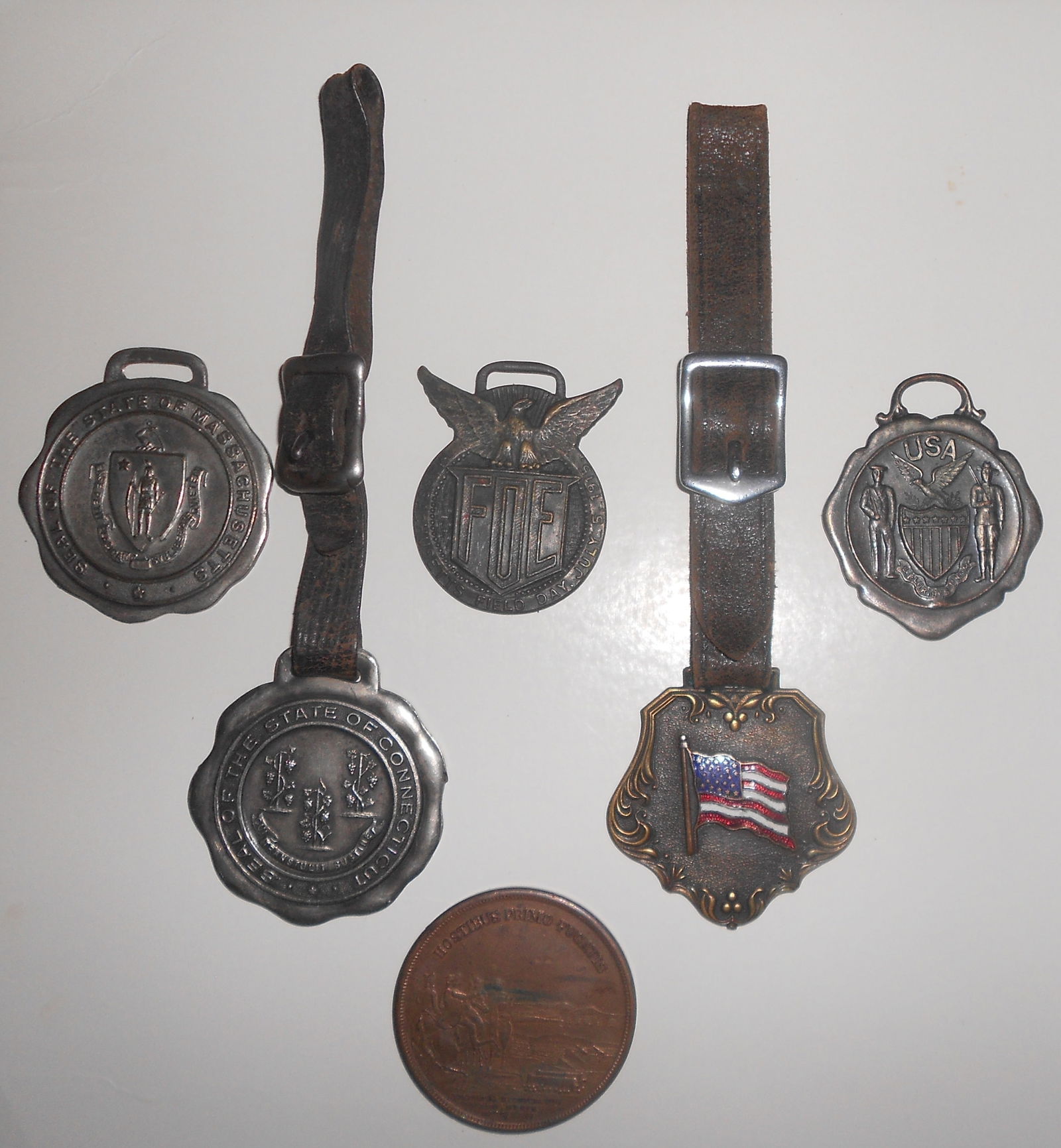 6 Watch Fobs: Commemoratives, Fraternal, Patriotic, etc. (1 of 2)