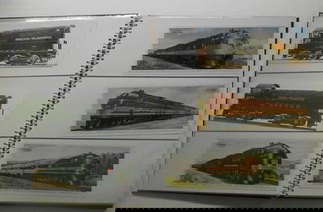 ALCo Locomotive Spec Cards + Steam photos (66): A group of items in one notebook (1) American Locomotive Company Steam & Diesel Specification cards: photo on front, statistics on reverse (28) - mostly UP, B&M, MEC, Portland Terminal (2) locomotive