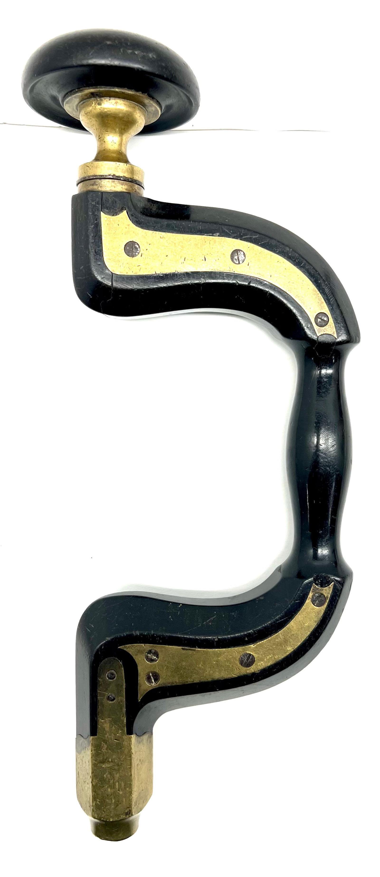 Ebony Sheffield Plate Brass, Brace: Ebony Sheffield Plate Brass, Brace Nice Example