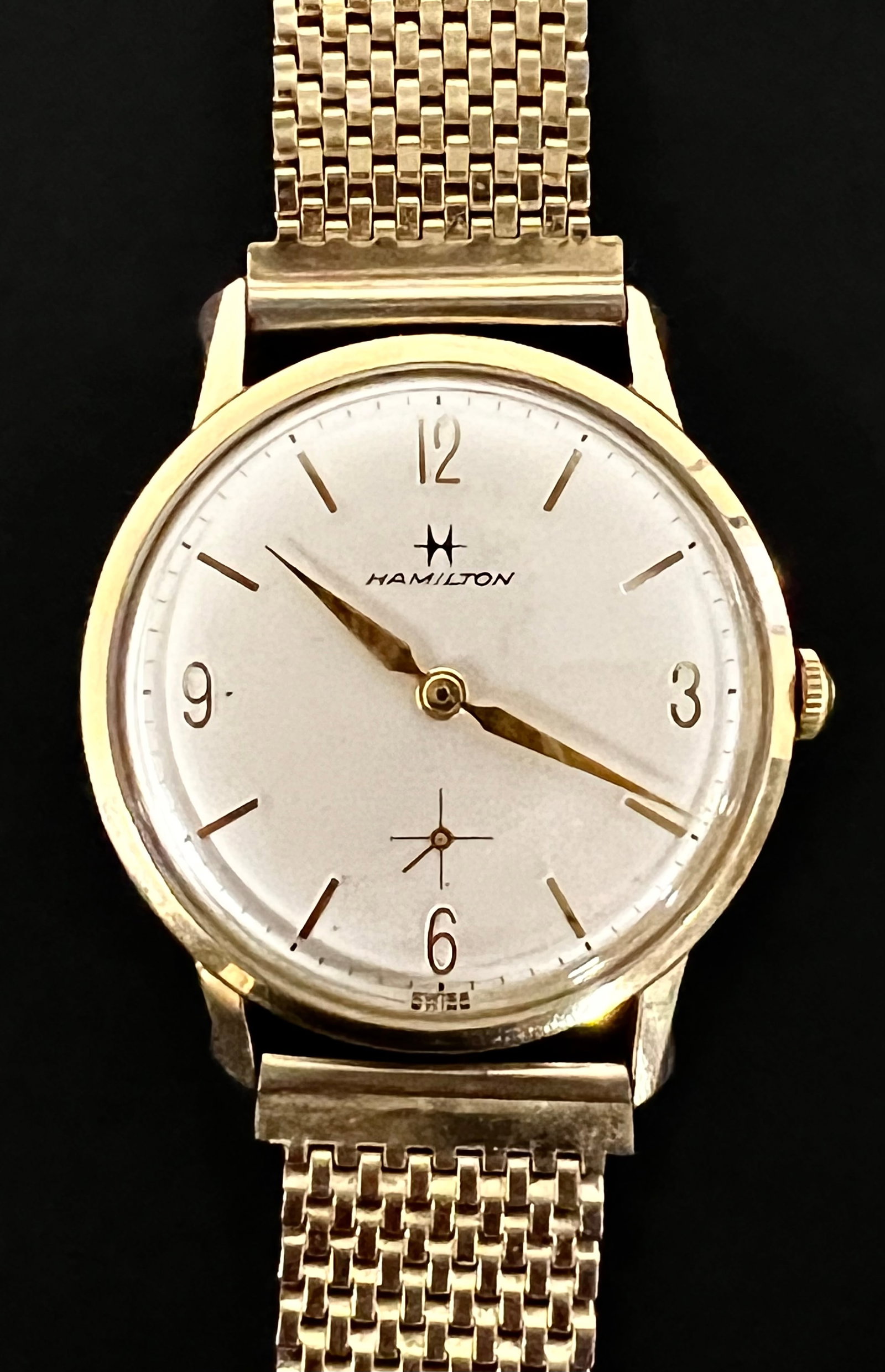 Hamilton Wrist Watch: Hamilton Wrist Watch with 10K Gold Bezel Stainless Back