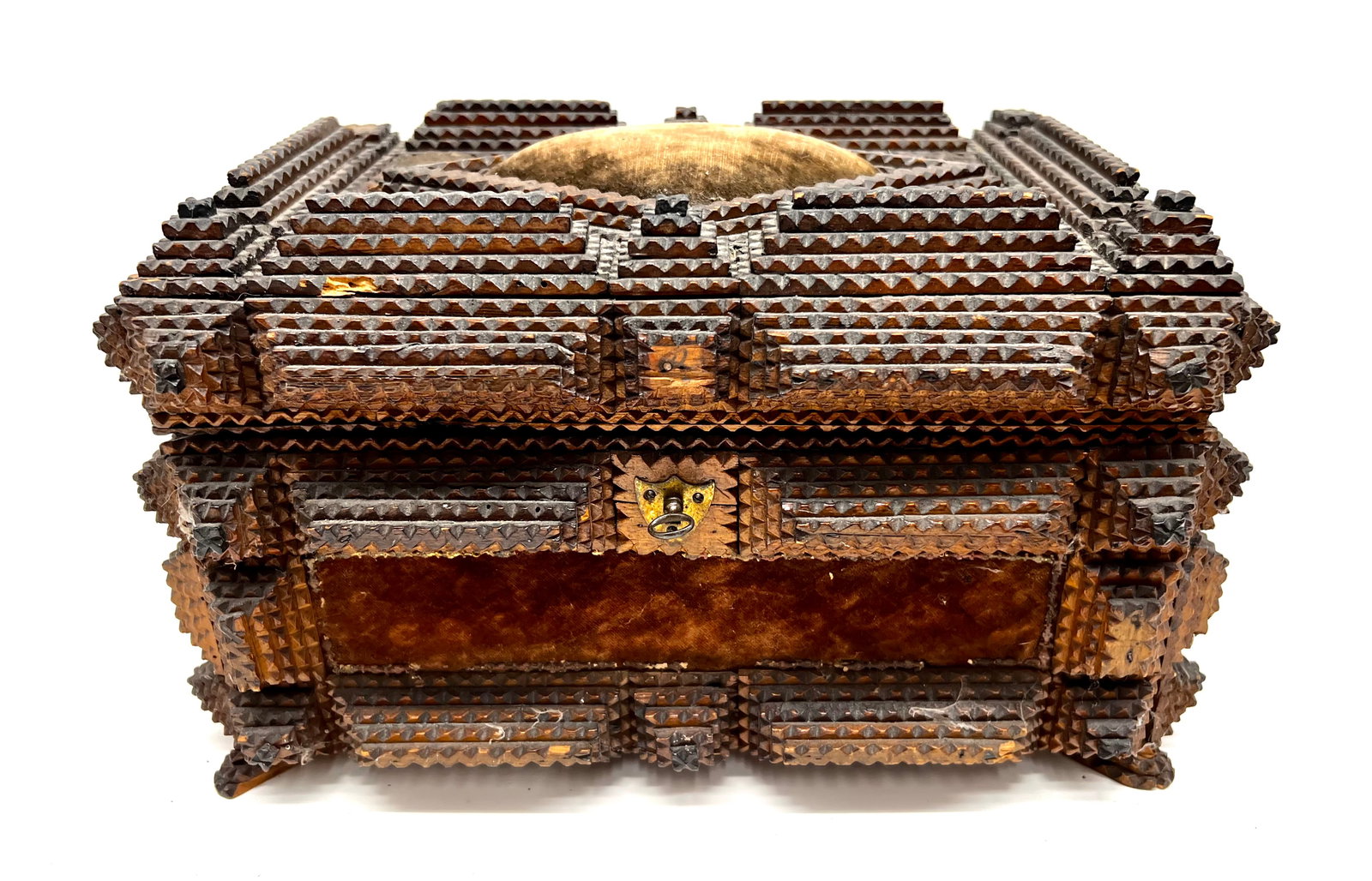 Wonderful Tramp Art Carved Box (1 of 5)