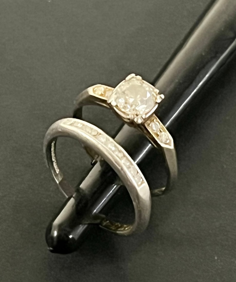 14k Diamond Engagement Ring and Band (1 of 1)