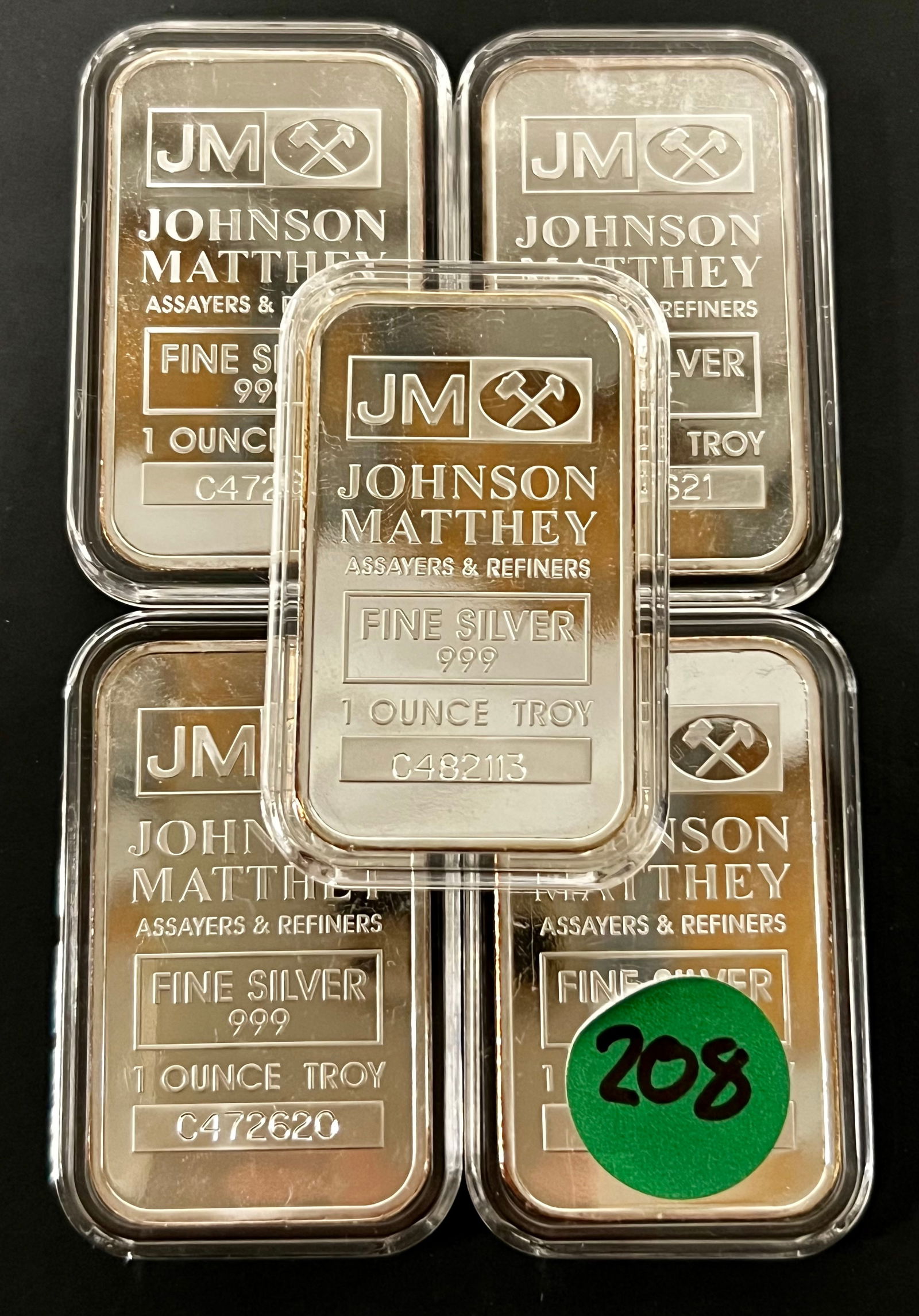Five 1 Troy Oz .999 Silver Bars (1 of 2)